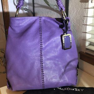 B. Makowsky Purple Leather shoulder bag